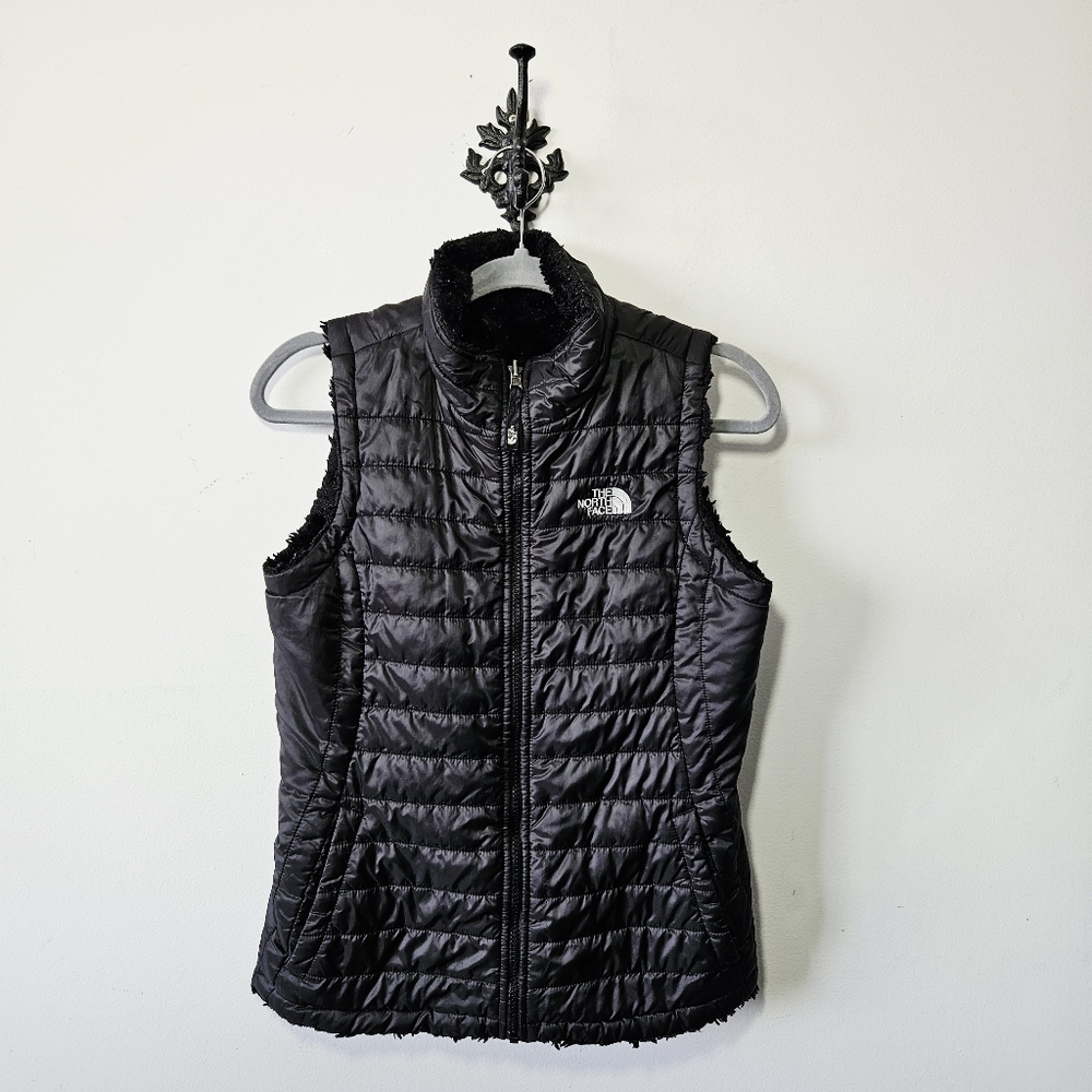 The North Face Mossbud Vest Girls Size L 14/16 Black Reversible